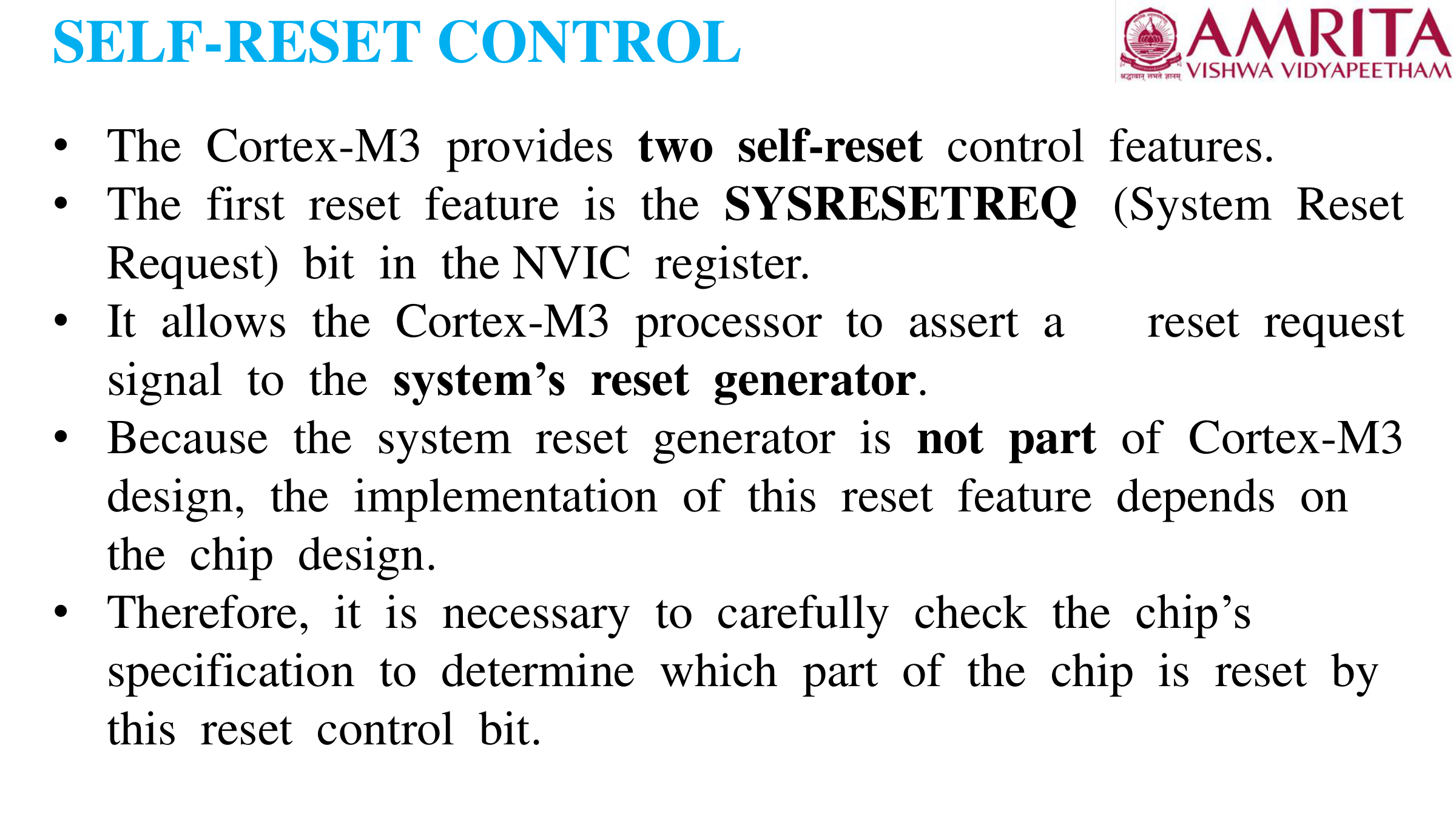 Self Reset Features