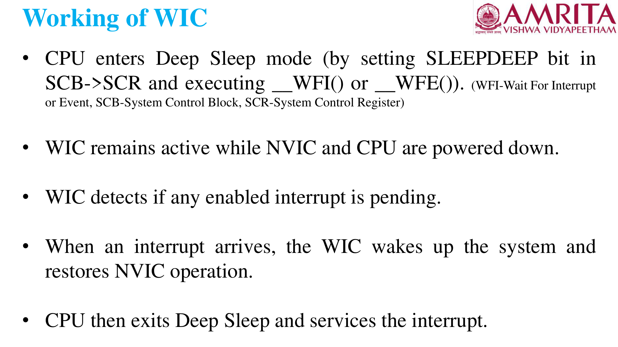 WIC Deep Sleep Sequence